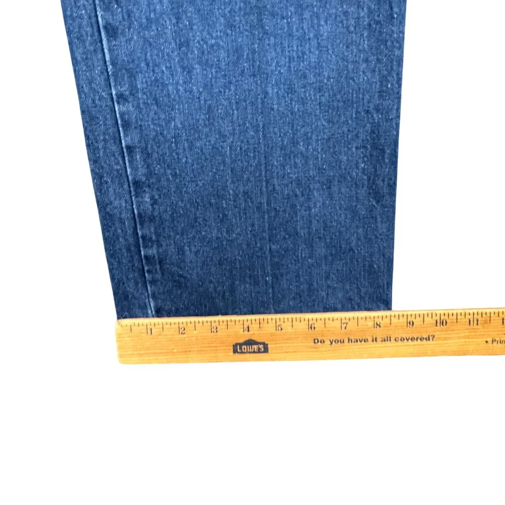 Vintage Wrangler Mens Blue Denim Jeans 42x35.5 Made USA Straight Leg Cowboy‎ Cut
